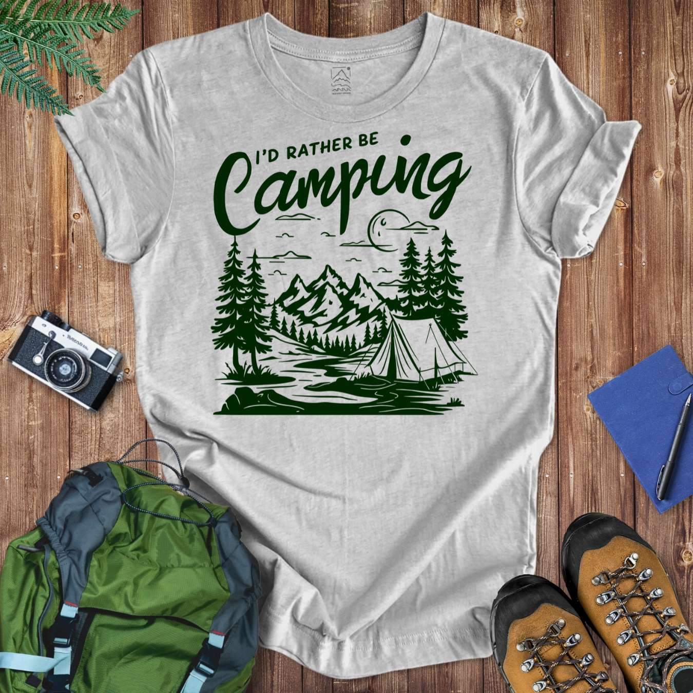 Rather Be Camping Tee T-Shirt Athletic Heather / S