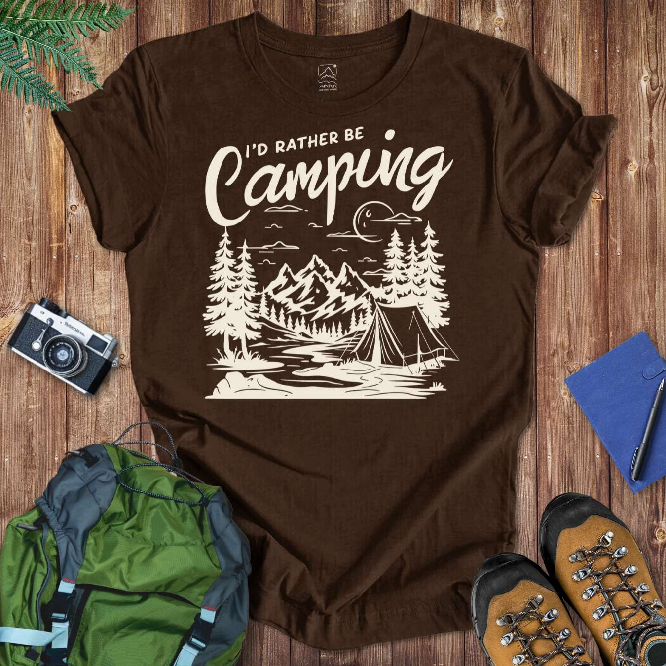 Rather Be Camping Tee T-Shirt Brown / S