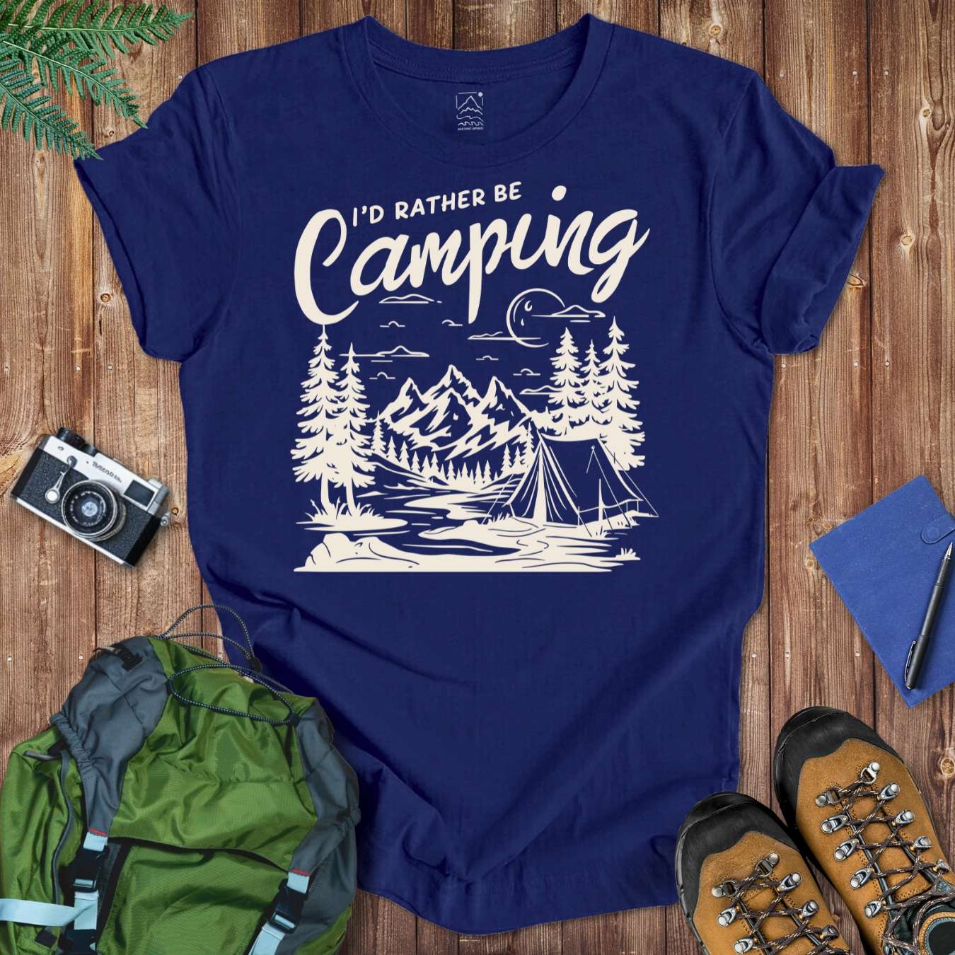 Rather Be Camping Tee T-Shirt Navy / S