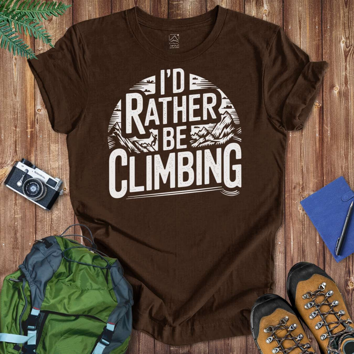 Rather Be Climbing Tee T-Shirt Brown / S