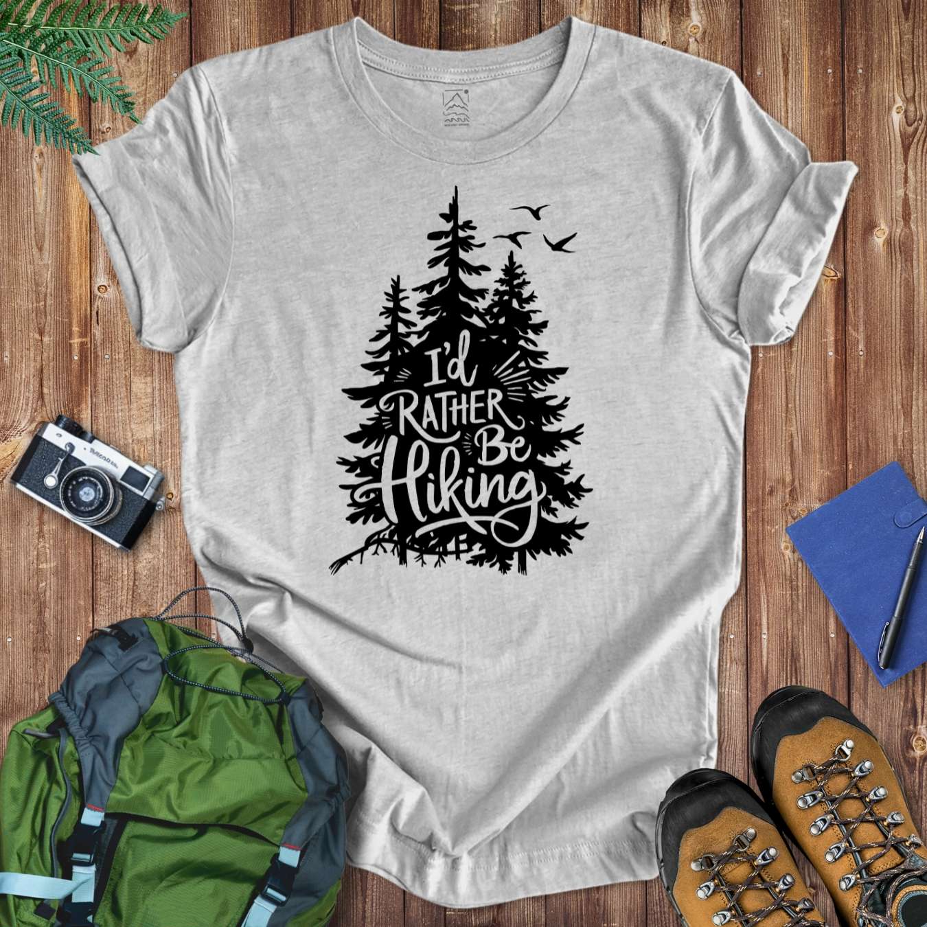 Rather Be Hiking Tree Tee T-Shirt Athletic Heather / S