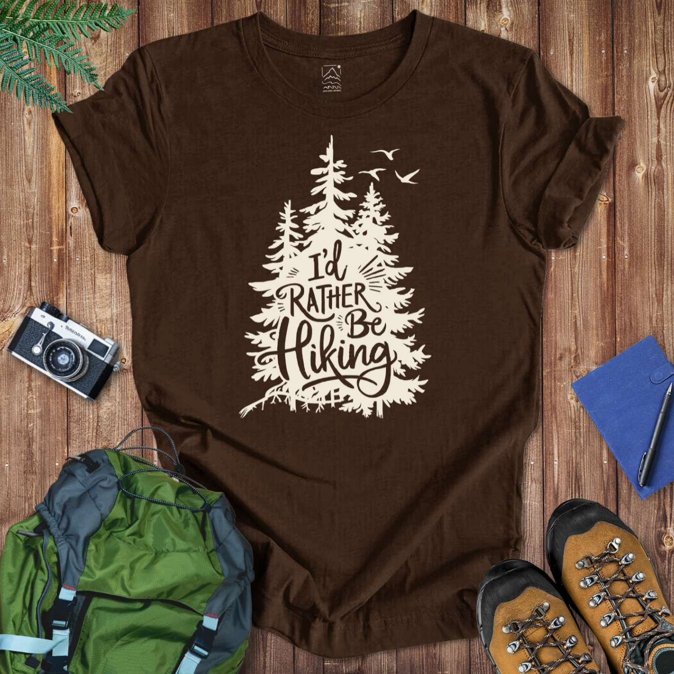 Rather Be Hiking Tree Tee T-Shirt Brown / S