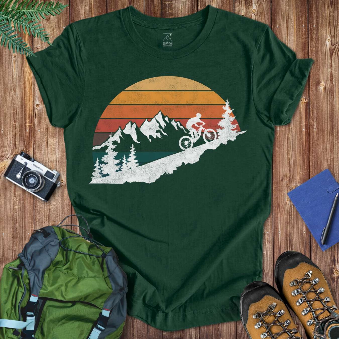 Retro Mountainbiker Tee T-Shirt Forest / S