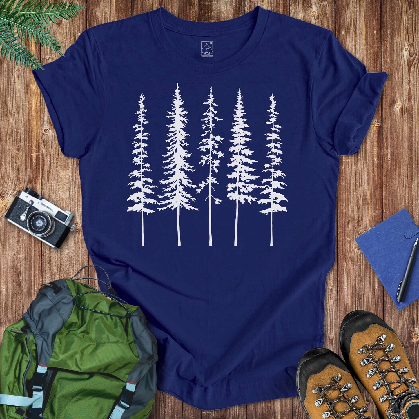 Skinny Pines Tee T-Shirt Navy / S