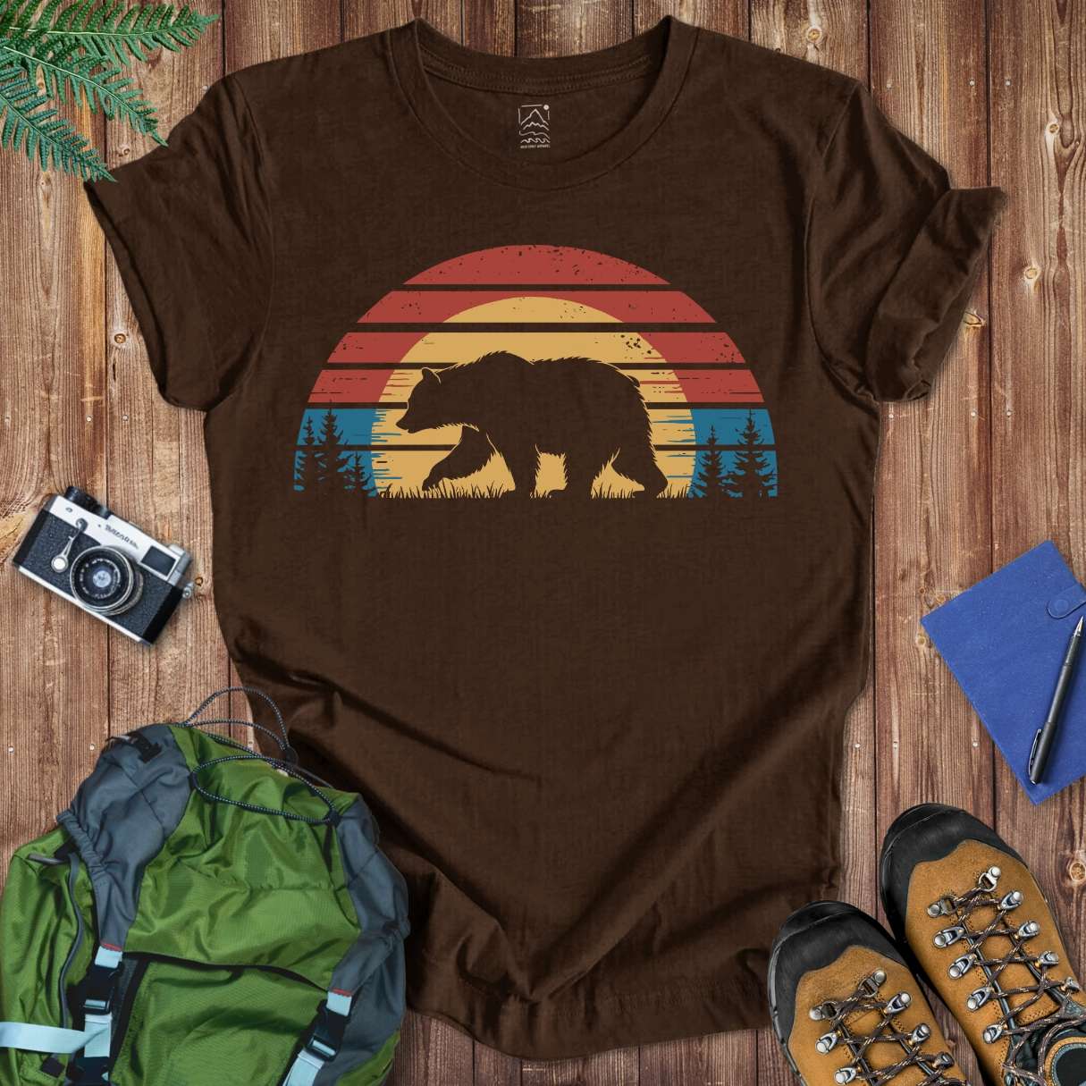 Sunset Bear Tee T-Shirt Brown / S