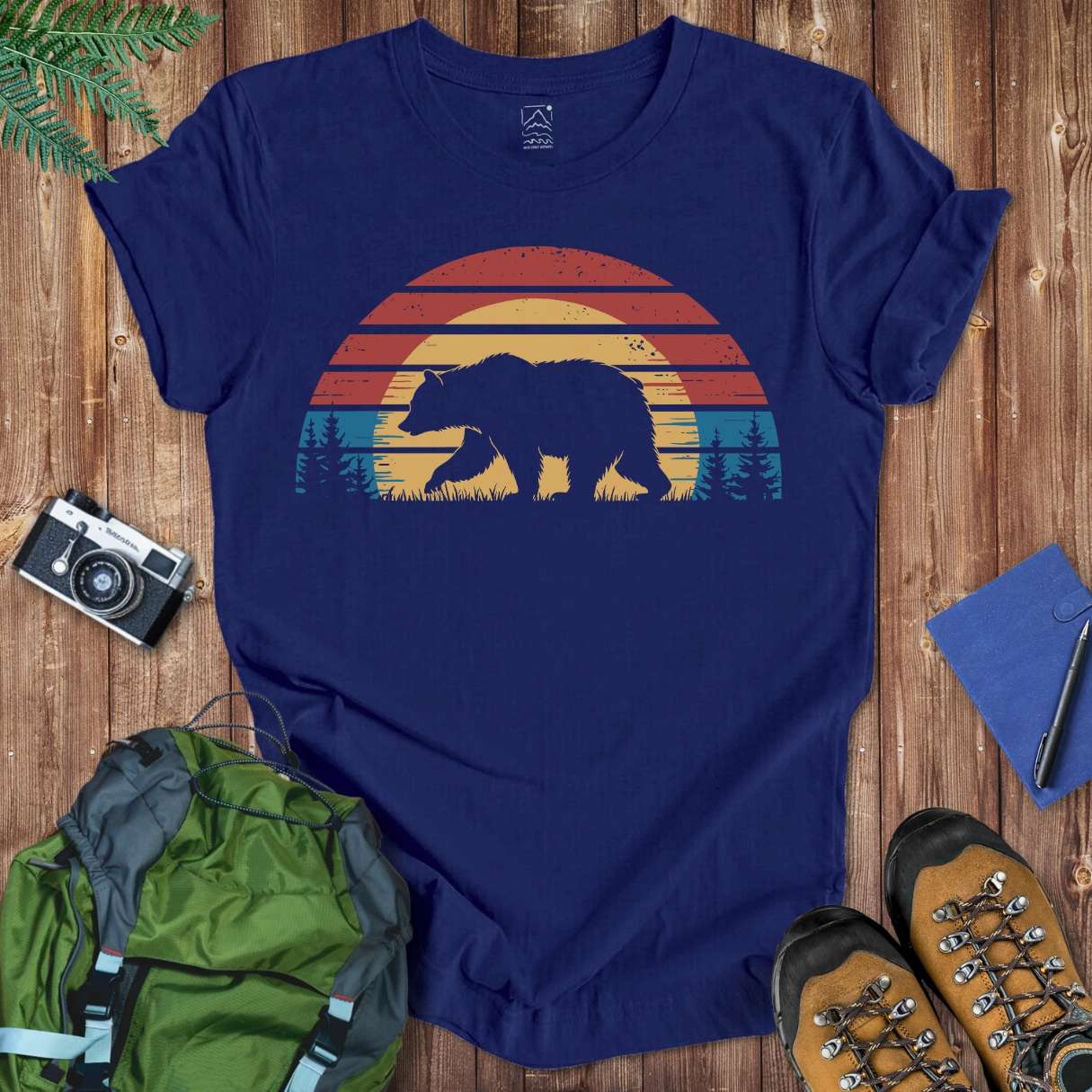 Sunset Bear Tee T-Shirt Navy / S