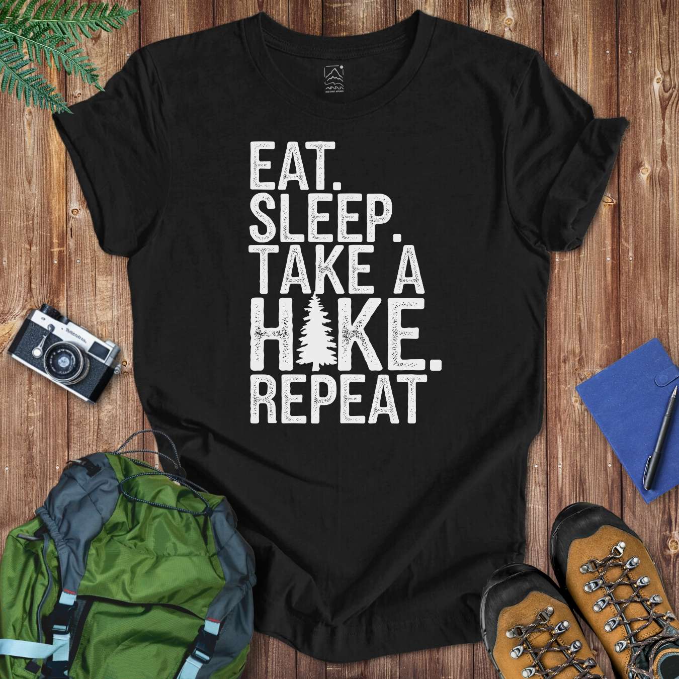 Take A Hike. Repeat. Tee T-Shirt Black / S