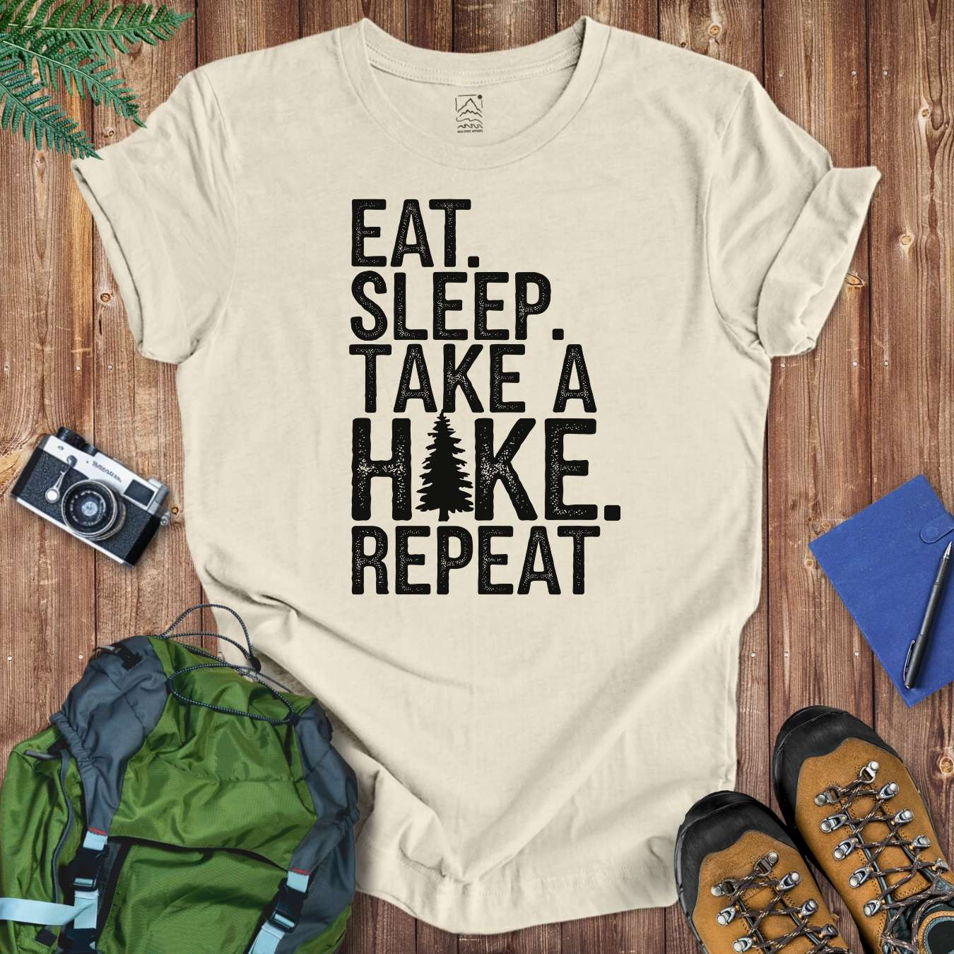 Take A Hike. Repeat. Tee T-Shirt Natural / S