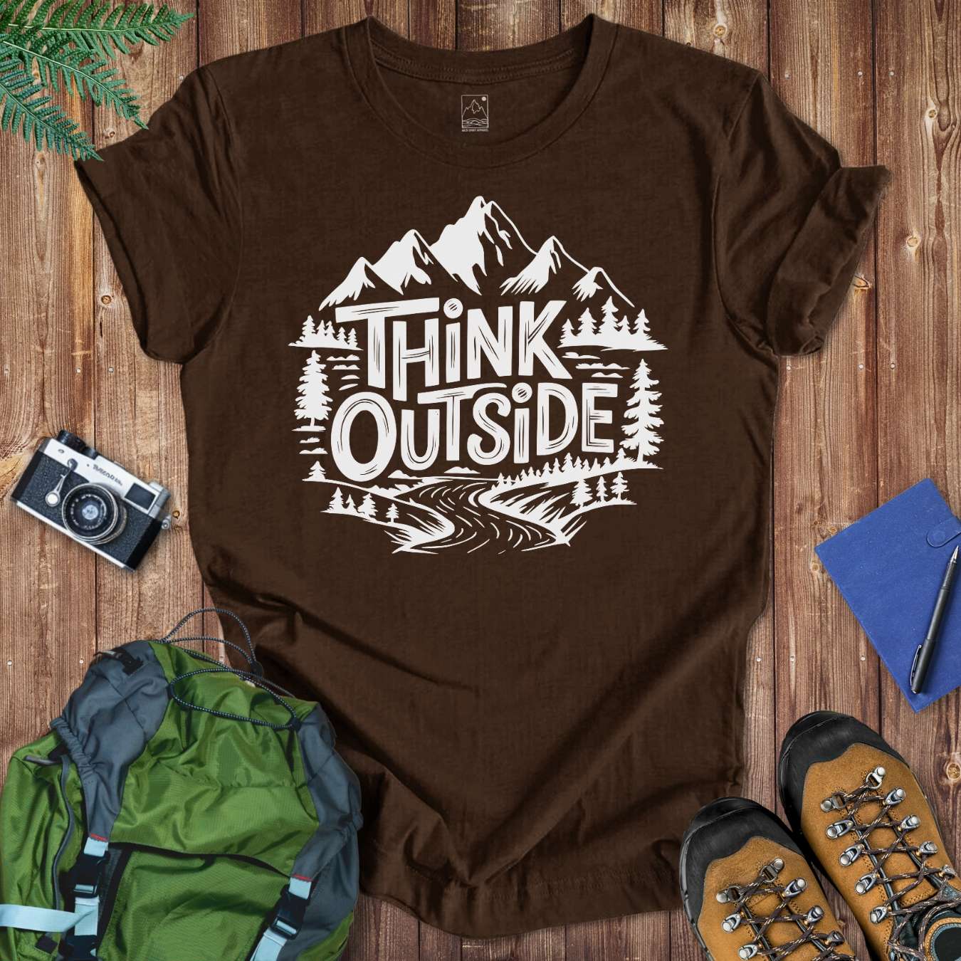 Think Outside Tee T-Shirt Brown / S