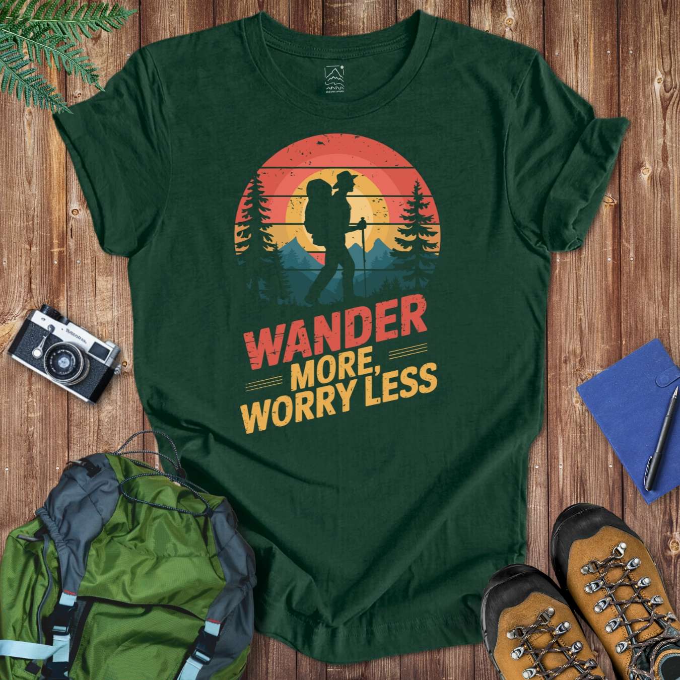 Wander More Worry Less Tee T-Shirt Forest / S