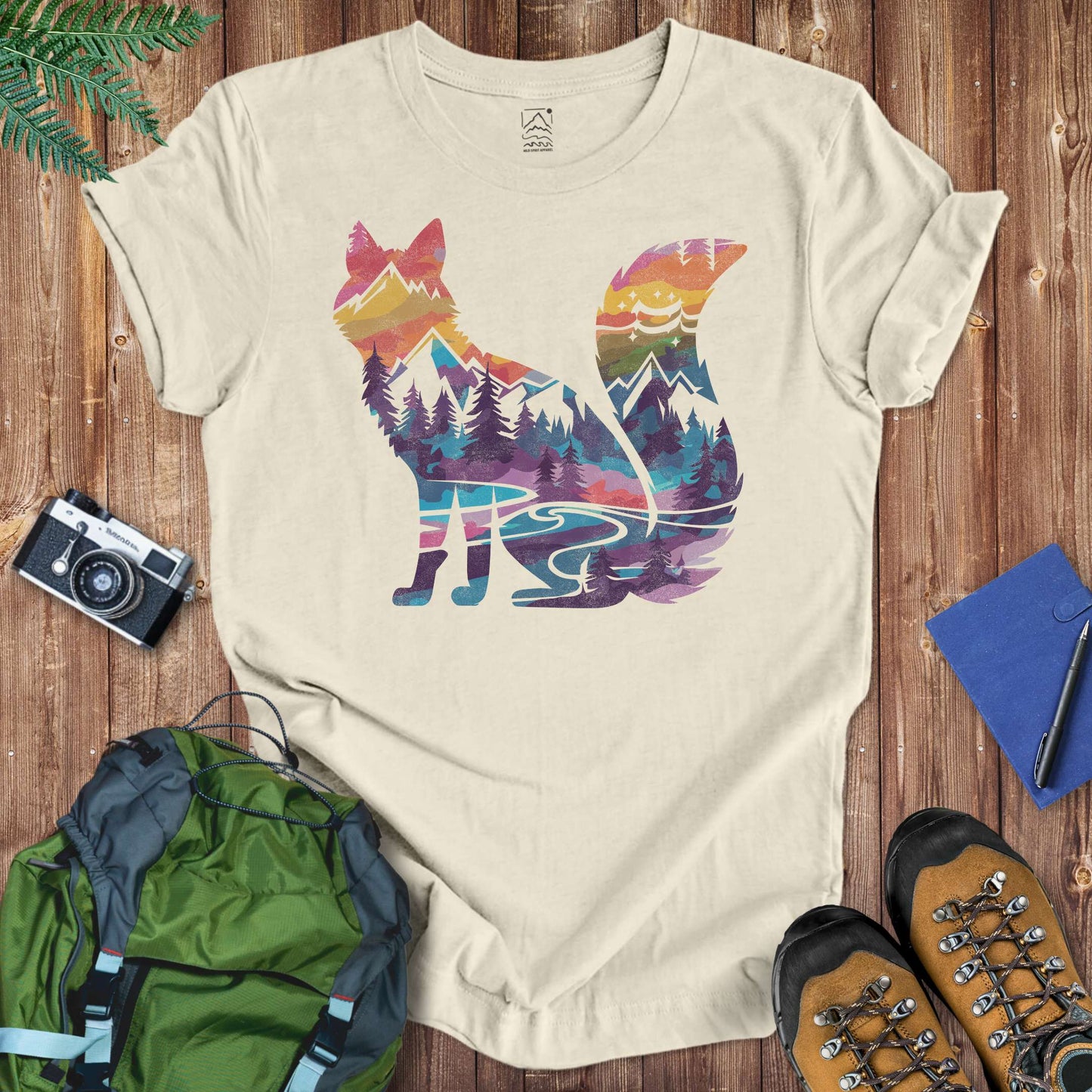 Watercolor Fox Tee T-Shirt Natural / S