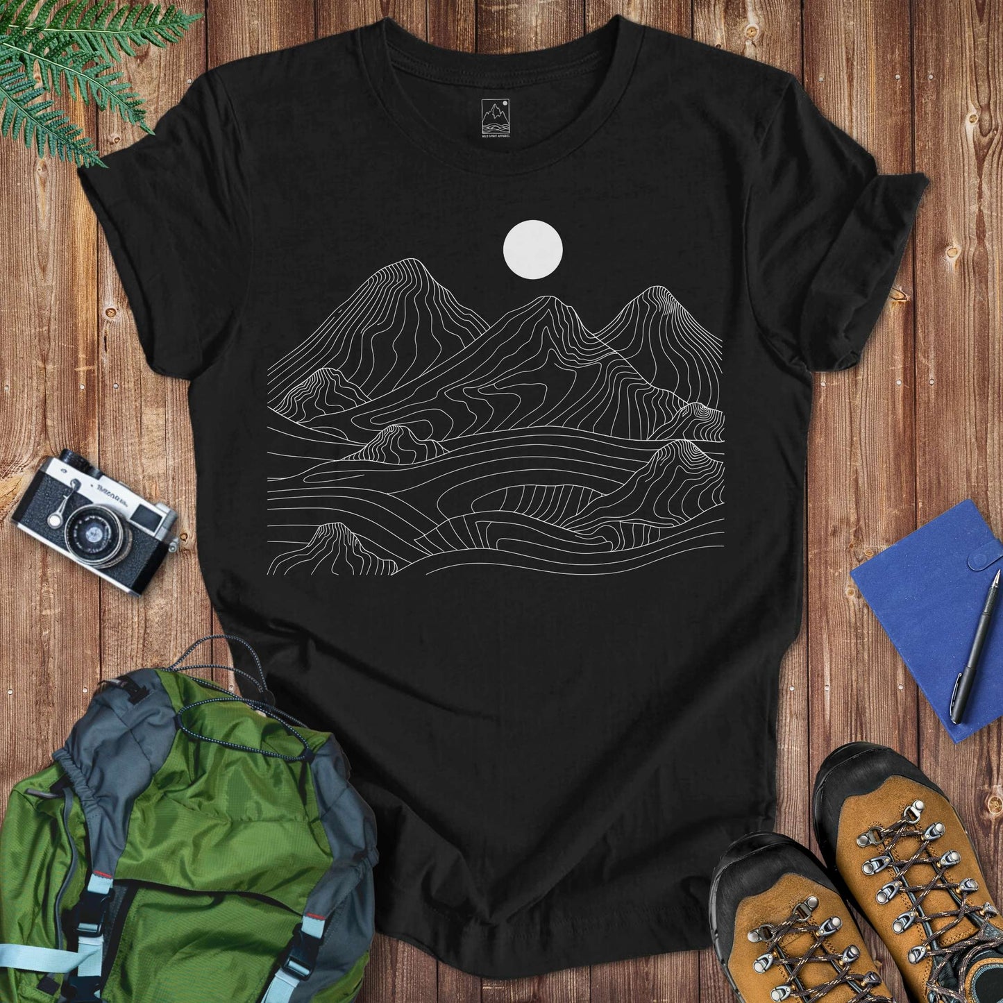 Wavy Mountains Tee T-Shirt Black / S