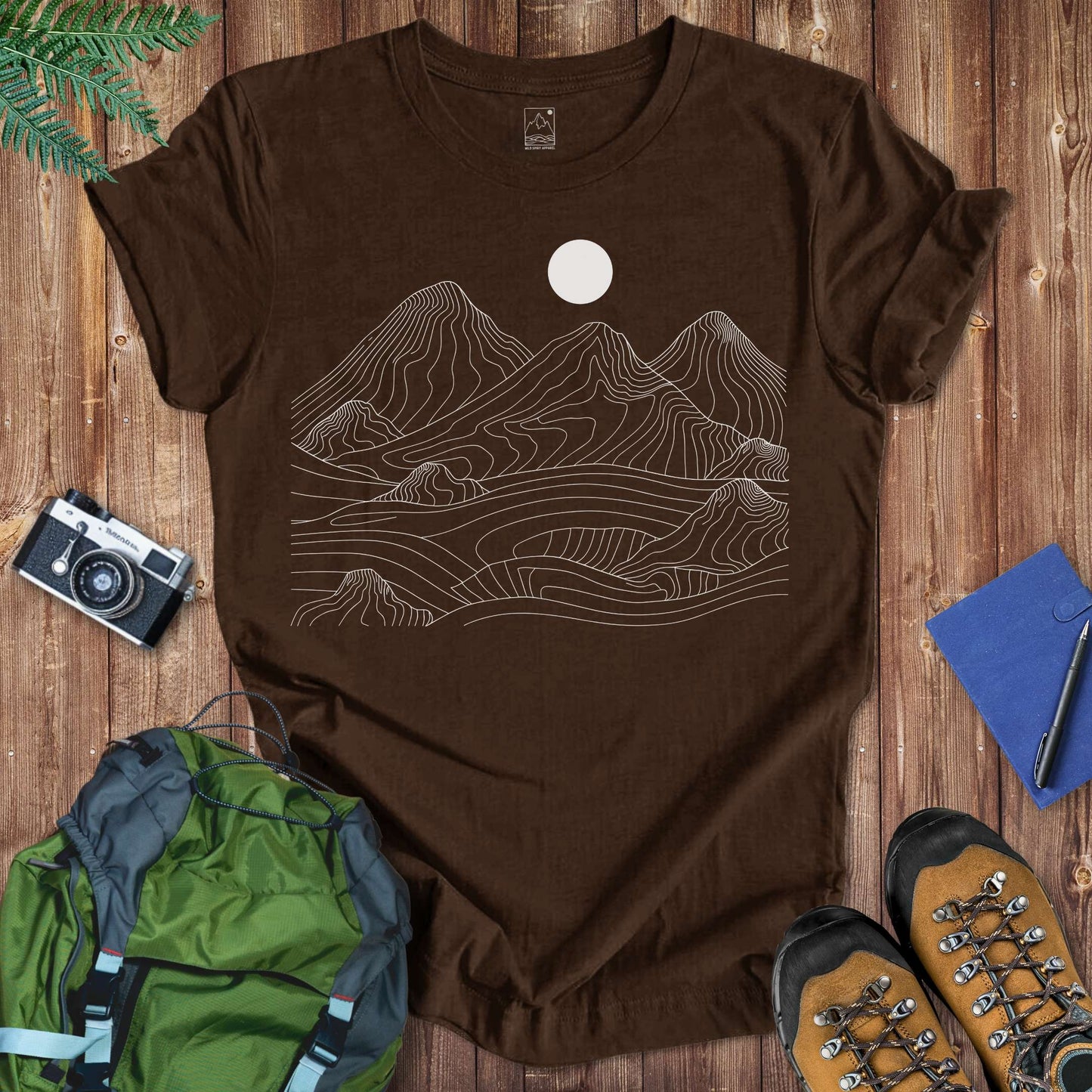 Wavy Mountains Tee T-Shirt Brown / S