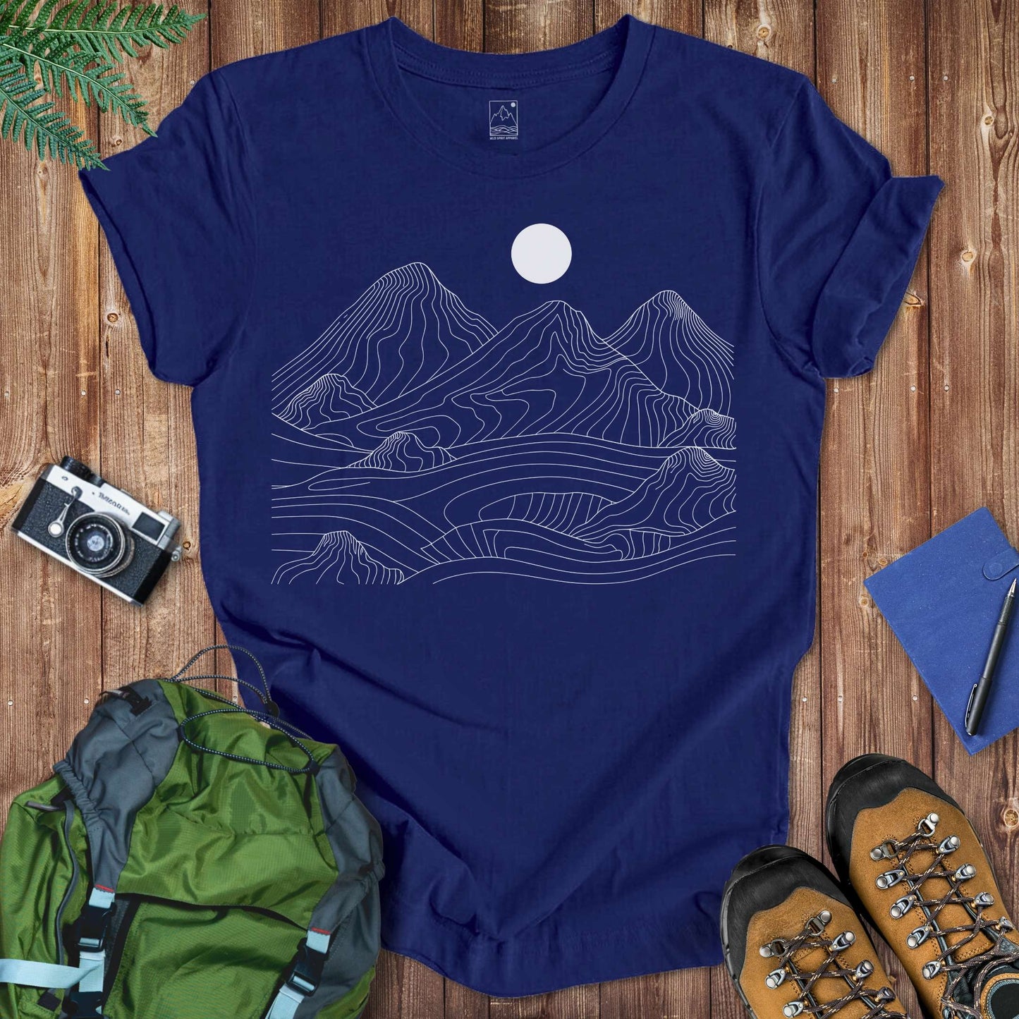 Wavy Mountains Tee T-Shirt Navy / S