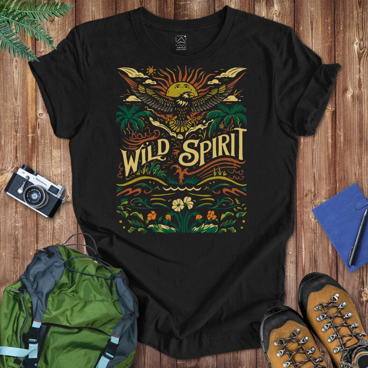 Wild Spirit Eagle Tee T-Shirt Black / S