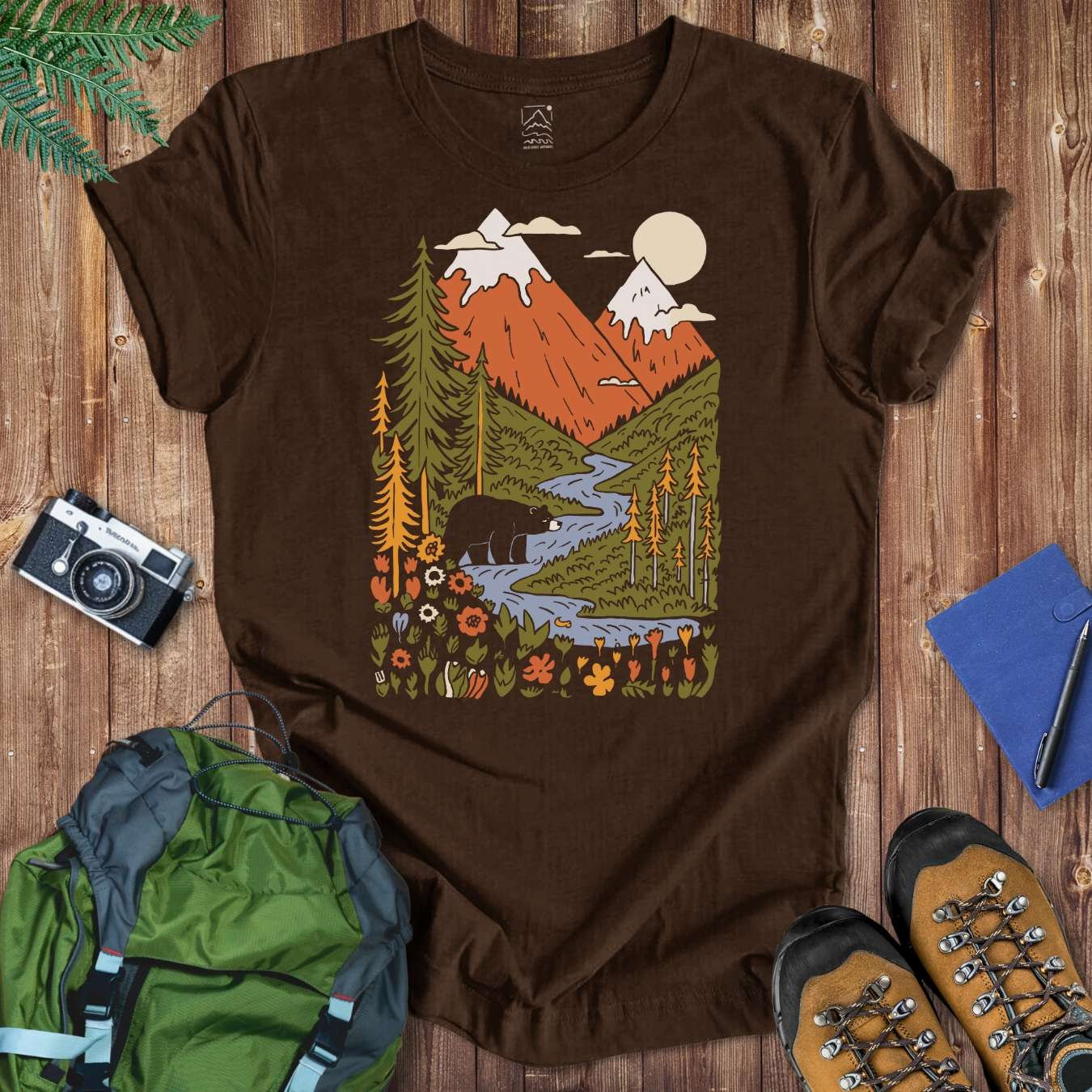 Wilderness Doodle Tee T-Shirt Brown / S