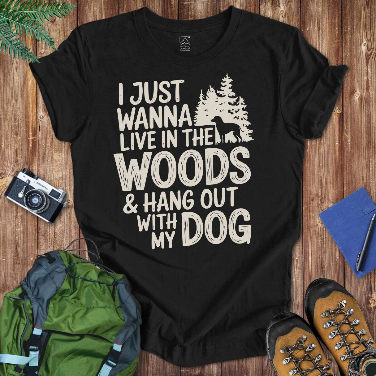 Woods & Dog Tee T-Shirt Black / S