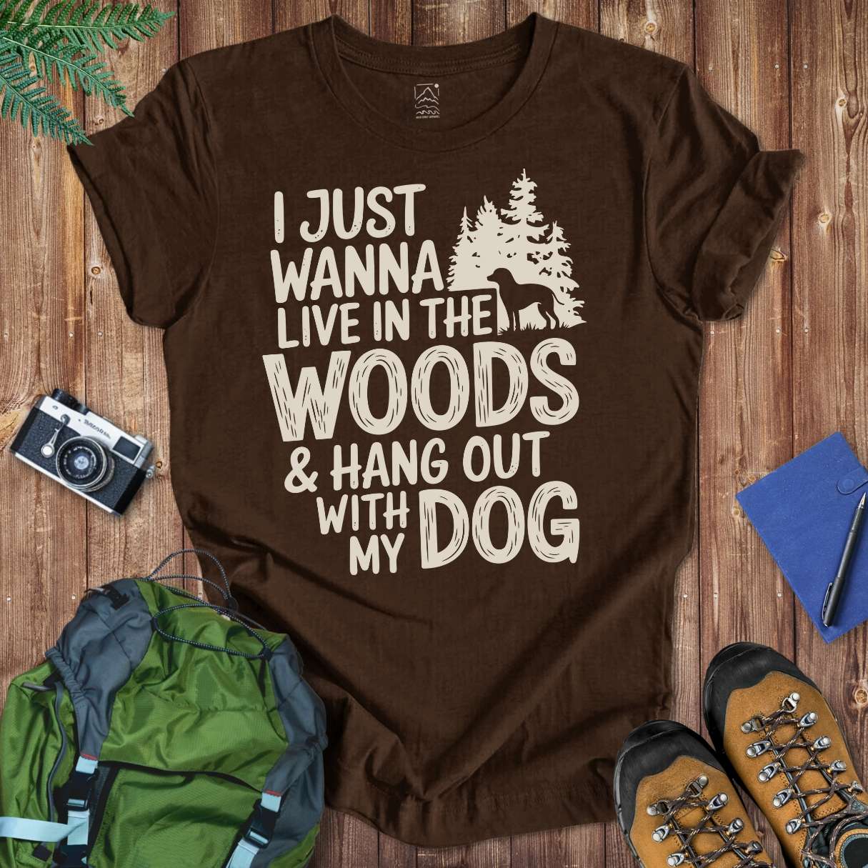 Woods & Dog Tee T-Shirt Brown / S