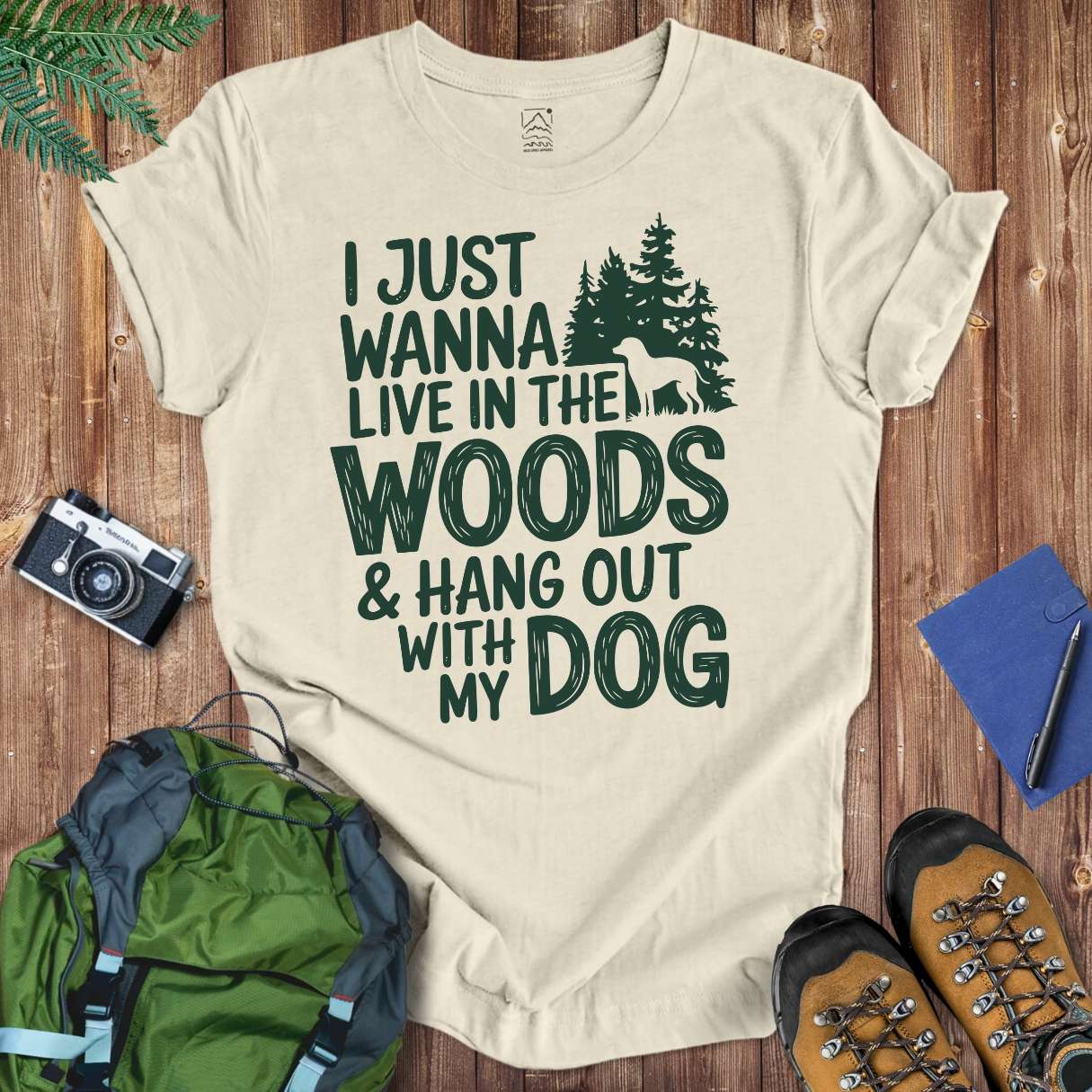 Woods & Dog Tee T-Shirt Natural / S