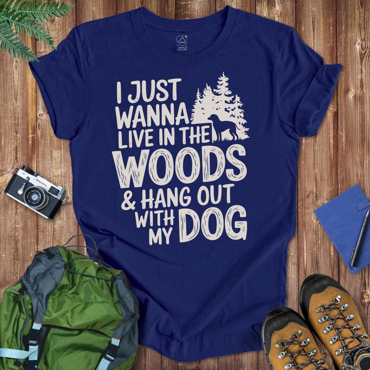 Woods & Dog Tee T-Shirt Navy / S